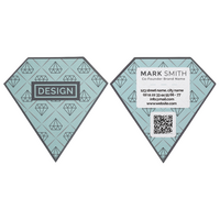 Visitenkarte Diamant, 85 x 85 mm, 2-seitig, 4/4-farbig CMYK, Vorder- und Rückseite