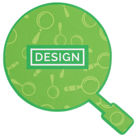 Visitenkarte Lupe, 85 x 85 mm, 2-seitig, 4/4-farbig CMYK, beidseitig