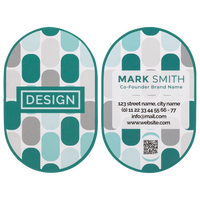 Visitenkarte Oval, 55 x 85 mm, 2-seitig, 4/4-farbig CMYK, Vorder- und Rückseite