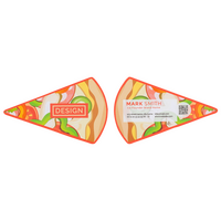 Visitenkarte Pizzastück, 85 x 55 mm, 2-seitig, 4/4-farbig CMYK, Vorder- und Rückseite