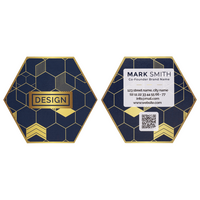 Visitenkarte Sechseck, 85 x 85 mm, 2-seitig, 4/4-farbig CMYK, Vorder- und Rückseite