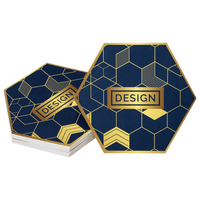 Visitenkarte Sechseck, 85 x 85 mm, 2-seitig, 4/4-farbig CMYK, beidseitig Vorderseite