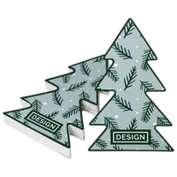 Visitenkarte Tannenbaum, 55 x 85 mm, 1-seitig, 4/0-farbig CMYK, einseitig Vorderseite