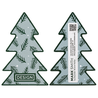 Visitenkarte Tannenbaum, 55 x 85 mm, 2-seitig, 4/4-farbig CMYK, Vorder- und Rückseite