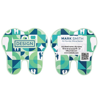 Visitenkarte Zahn, 85 x 85 mm, 2-seitig, 4/4-farbig CMYK, Vorder- und Rückseite