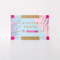 Visitenkarten quer, farbig bedruckt, Gold