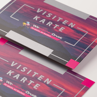 Visitenkarten quer, farbig bedruckt, Silber