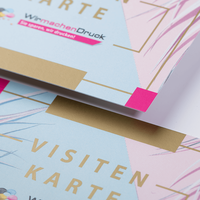 Visitenkarten quer, farbig bedruckt, Gold