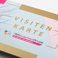 Visitenkarten quer, farbig bedruckt, Gold