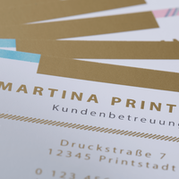 Visitenkarten quer, farbig bedruckt, Gold