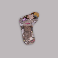 Wahlplakat, farbig bedruckt, liegend, Fußabdruck Form