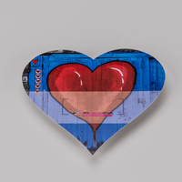 Wahlplakat, farbig bedruckt, liegend, Herz Form