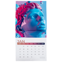 Wandkalender mit Drahtheftung inkl. Lochung, 21 cm x 21 cm, 28-seitig