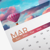 Wandkalender mit Drahtheftung inkl. Lochung, DIN A4, Beispiel Monatsansicht