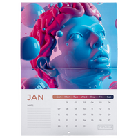 Wandkalender mit Drahtheftung inkl. Lochung, DIN A5, 28-seitig