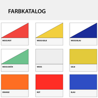 Farbkatalog mit 9 erhältlichen Farben 