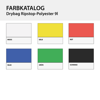 Wasserdichter Drybag aus Ripstop-Polyester mit Tragegurt, 9 l, Farbauswahl