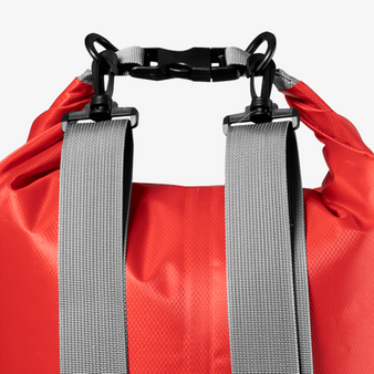 Wasserdichter Drybag-Rucksack aus Ripstop-Polyester, 20 l, Detail Schultergurte