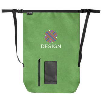 Wasserdichter Drybag-Rucksack aus RPET, 25 l, offen liegend