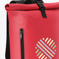 Wasserdichter Rolltop-Rucksack aus recyceltem PU-Material, 17 l, Detail Verschluss