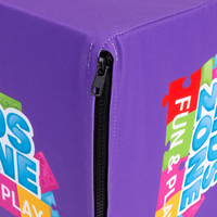 Sitzwuerfel,farbig bedruckt, details