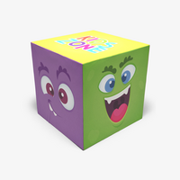 Sitzwürfel, farbig bedruckt, Motiv