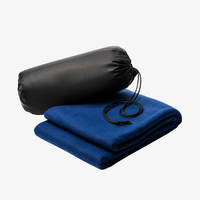 Weiche Fleecedecke aus RPET Decke blau beutel schwarz