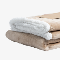 Weiche Fleecedecke Sherpa-Stil gefaltet seitlich