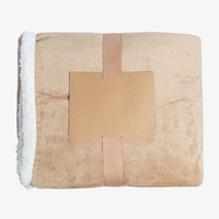 Weiche Fleecedecke Sherpa-Stil beige von oben