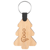 Anhänger Baum aus Bambus graviert von vorne