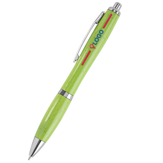 Weizenstroh-Kugelschreiber mit Recyclingpapier Tampondruck