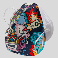 Maske, farbig bedruckt, muster