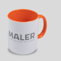 Werbetasse, farbig bedruckt, verschiedene Motive