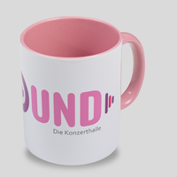 Werbetasse, farbig bedruckt, verschiedene Motive