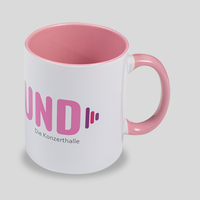 Werbetasse, farbig bedruckt, verschiedene Motive