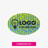 Stanzform, farbig bedruckt, Oval