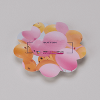 Fußbodenaufkleber, farbig bedruckt, Button Form, liegend