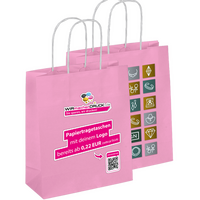 WmD-Imprint-Logo, einseitig farbig bedruckte Papiertragetasche in S mit Papierkordeln, 22 x 30 x 10 cm, 4/0-farbig