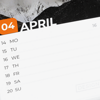 Wochentischkalender zum Aufstellen, DIN lang quer, Designbeispiel