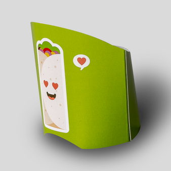 Wrap Verpackung mit Automatikboden (Durchmesser 6,5 cm - Höhe 9,5 cm), Rückseite