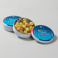 Dose, farbig bedruckt, liegend