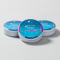 Dose, farbig bedruckt, liegend