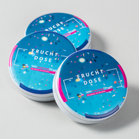 Dose, farbig bedruckt, liegend 