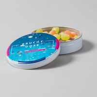 Dose, farbig bedruckt, liegend