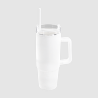 XL-Thermobecher mit Trinkdeckel und Trinkhalm unbedruckt