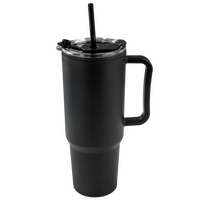 XXL-Thermobecher mit Trinkdeckel und Trinkhalm unbedruckt