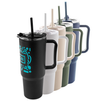 XXL-Thermobecher mit Trinkdeckel und Trinkhalm bedruckt