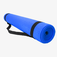 Yogamatte rutschfest mit Trageriemen blau