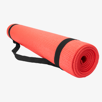 Yogamatte rutschfest mit Trageriemen rot
