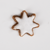 Zimtstern, liegend, mit Zuckerguss